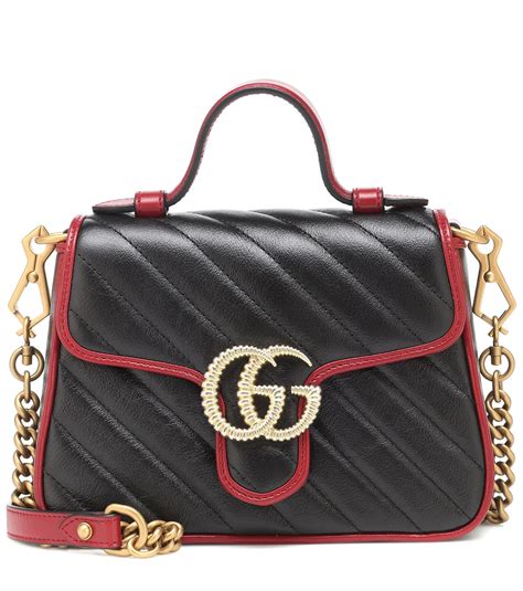 gucci gg marmont mini quilted-leather cross-body bag black|gucci marmont mini street style.